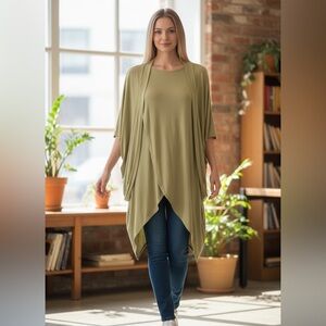 G by Giuliana Olive Green Flowing 2PC Tunic